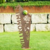 kleine Stele "Willkommen" mit Glaskugel